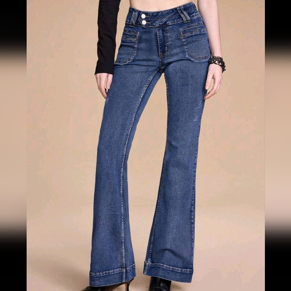 Grunge Punk Women's Simple Fashion Casual Denim Jeans - Picture 2 of 4